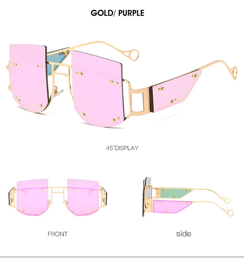 Hollow Out Oversized Women Square Sunglasses 2022 Brand Designer Men Sun Glasses Big Frame Oculos De Sol Feminino Sunglasses