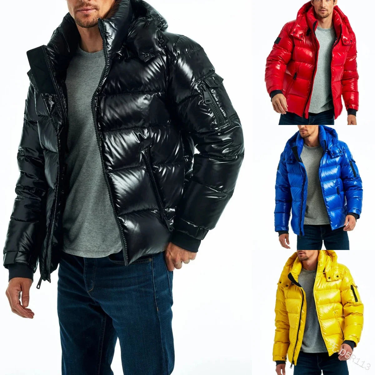 Echoine Winter Thickening Down Jacket Winter Men/Women puffer Jacket Fashion Bright Warm Thickened Hooded coats parka Clothing