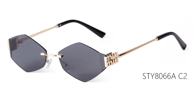 Hexagon Rimless Sunglasses