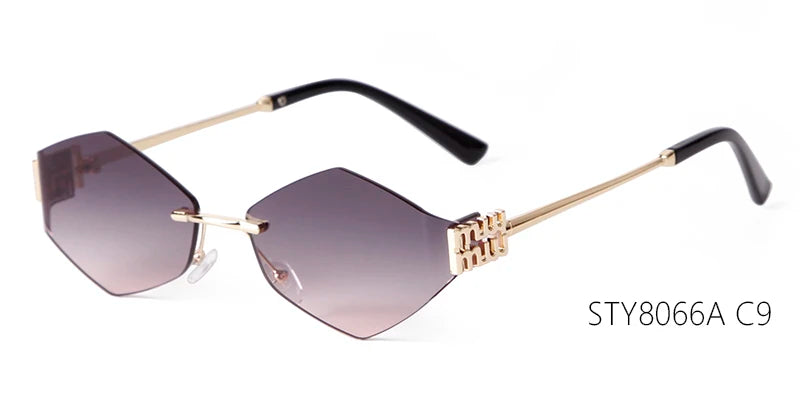 Hexagon Rimless Sunglasses