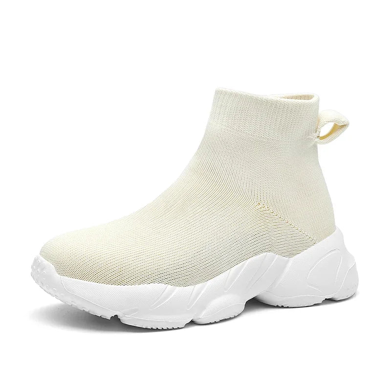 Kids Shoes Girls Sneakers Fashion Knit Luxury Designer High Top Shoes Comfortable Casual Running Sports Tennis Shoes for Girls