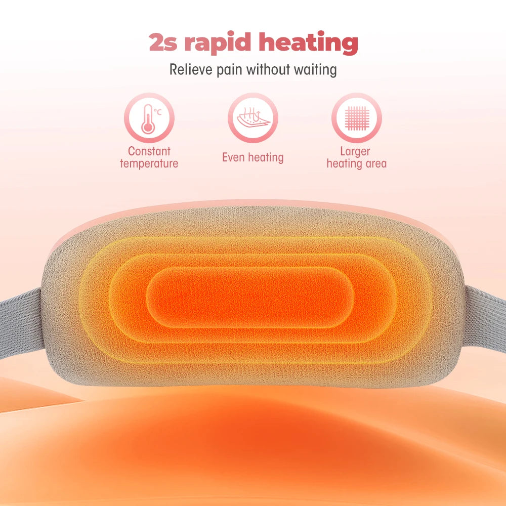 Menstrual Heating Belt Vibrating Abdominal Massager Period Pain Relief Uterine Warm Belt Waist Stomach Belly Massage Heating Pad