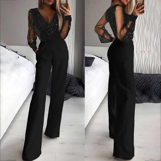 Women's Long Sleeved Pants Jumpsuit