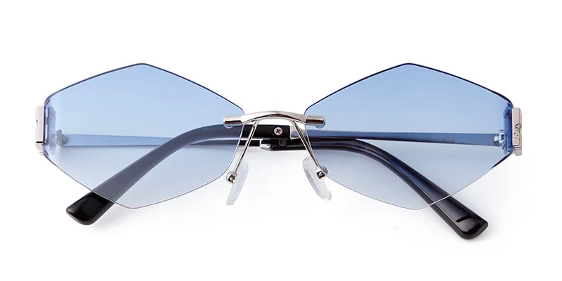 Hexagon Rimless Sunglasses