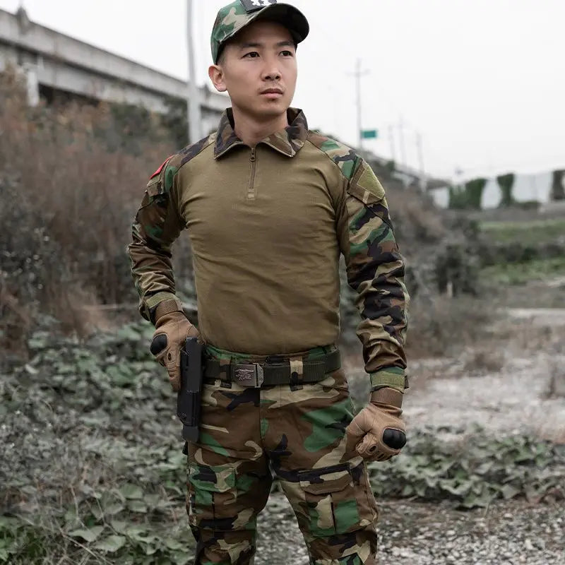 Men Camo Cargo Pants Set