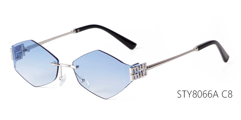 Hexagon Rimless Sunglasses