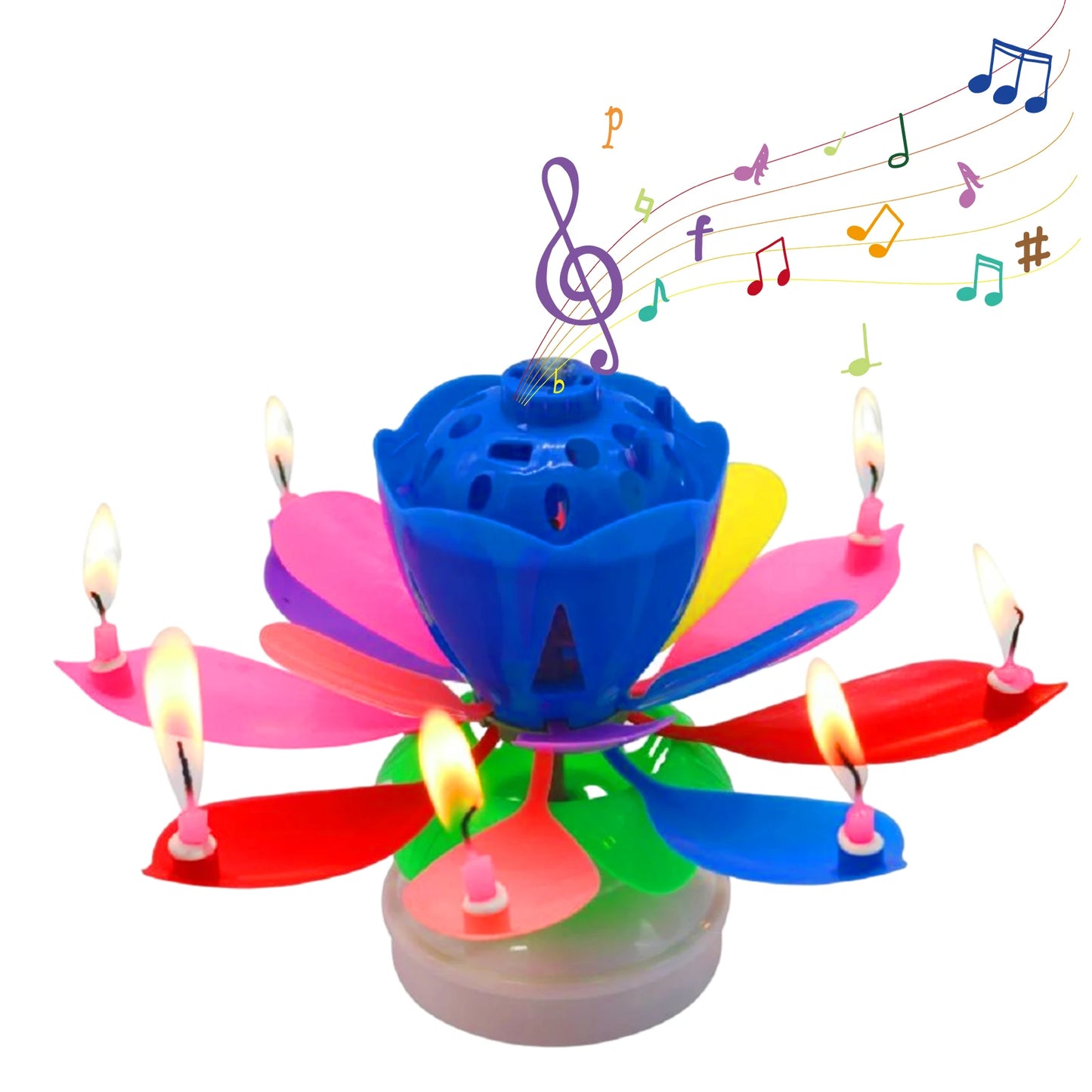 Lotus Candle Creative Rotating Birthday Candle Electric Birthday Cake Music Candles Flower Candle Reusable Decorative Candles