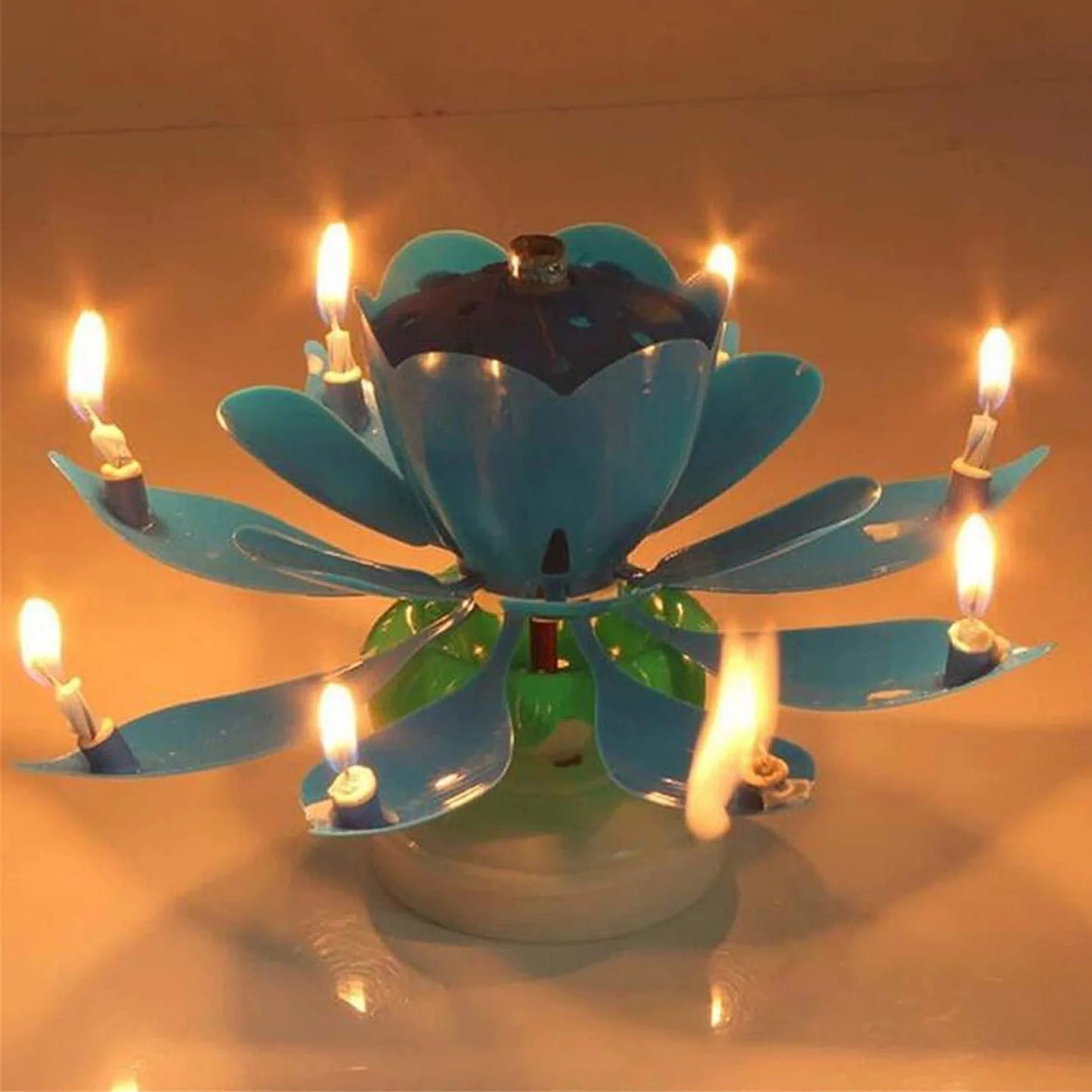 Lotus Candle Creative Rotating Birthday Candle Electric Birthday Cake Music Candles Flower Candle Reusable Decorative Candles