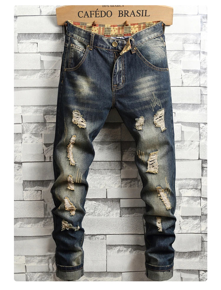 Distressed Ripped Denim Jeans