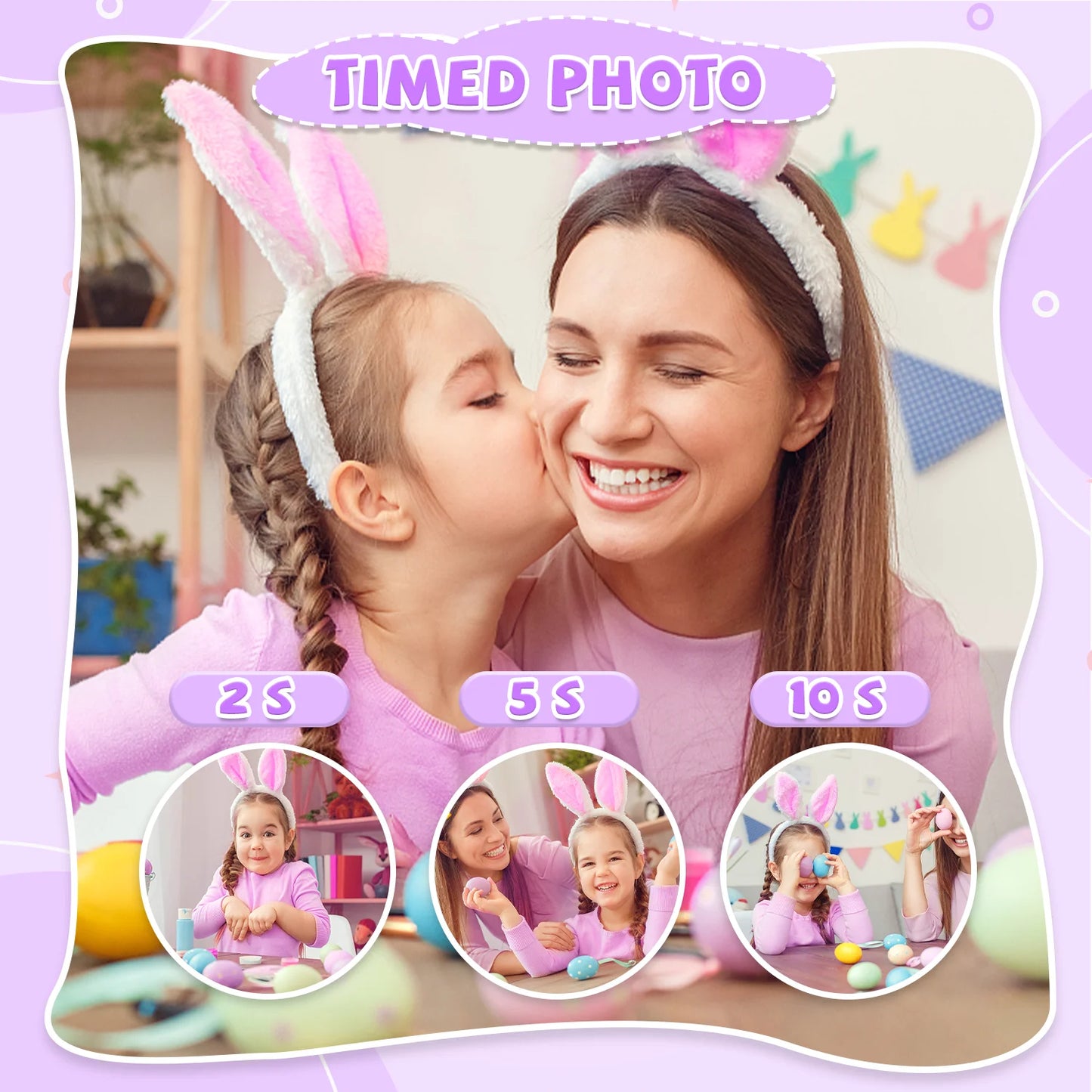 Unicorn HD Children Camera Toys Dual Front And Rear Cameras Selfie Video Camera Suitable For 3-12 Years Old Kids Birthday Gift