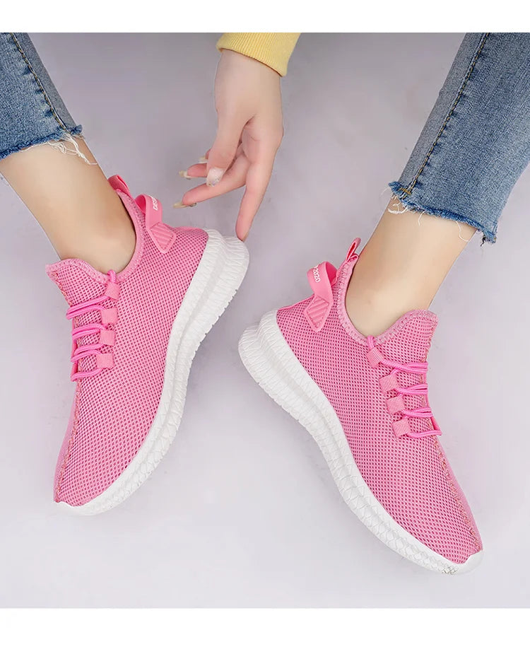 Hot Sale Pink Sneakers Women Large Size 35-48 Breathable Mesh Running Shoes Men Women's Sports Sneakers Lightweight Tennis Shoes