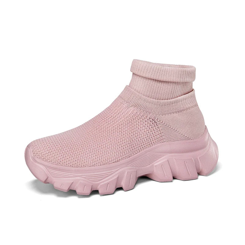 Ultralight Running Shoes 45 Size Mens Sock Trainers Fashion Breathable Sock Sneakers Woman High top Sport Sneaker Platform Shoes