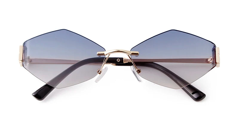 Hexagon Rimless Sunglasses