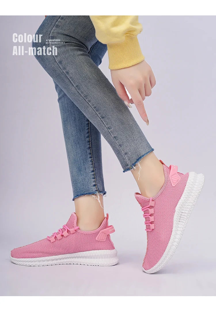 Hot Sale Pink Sneakers Women Large Size 35-48 Breathable Mesh Running Shoes Men Women's Sports Sneakers Lightweight Tennis Shoes