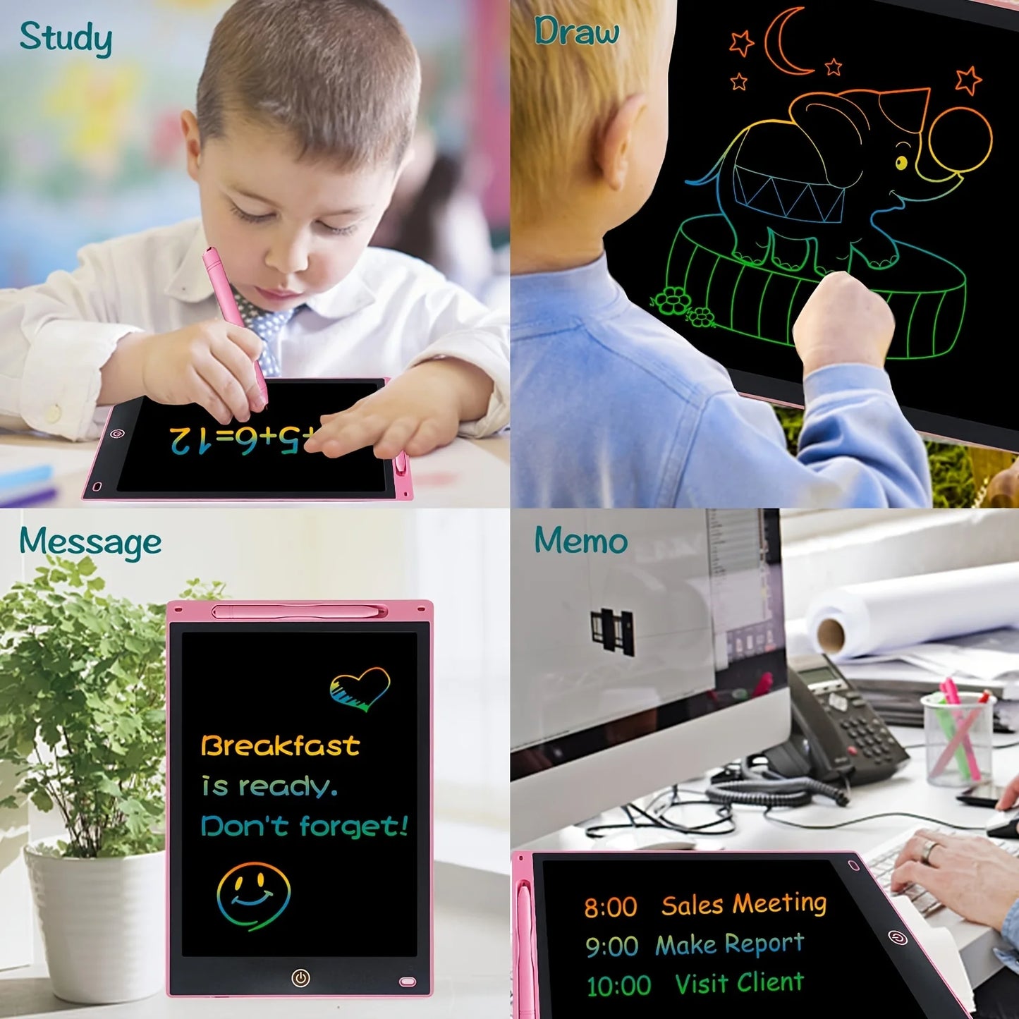 8.5/10/12-inch LCD Screen Drawing Board - Educational Painting and Writing Tablet for Kids - Fun Baby Toy for Boys and Girls Top