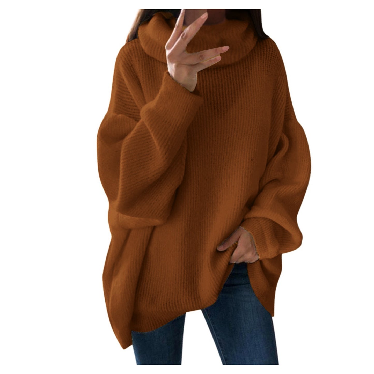 Autumn And Winter Turtleneck Sweater Oversized Women Warm Knitted Pullovers Female Casual Loose Long Sleeve Tops Jumper свитер