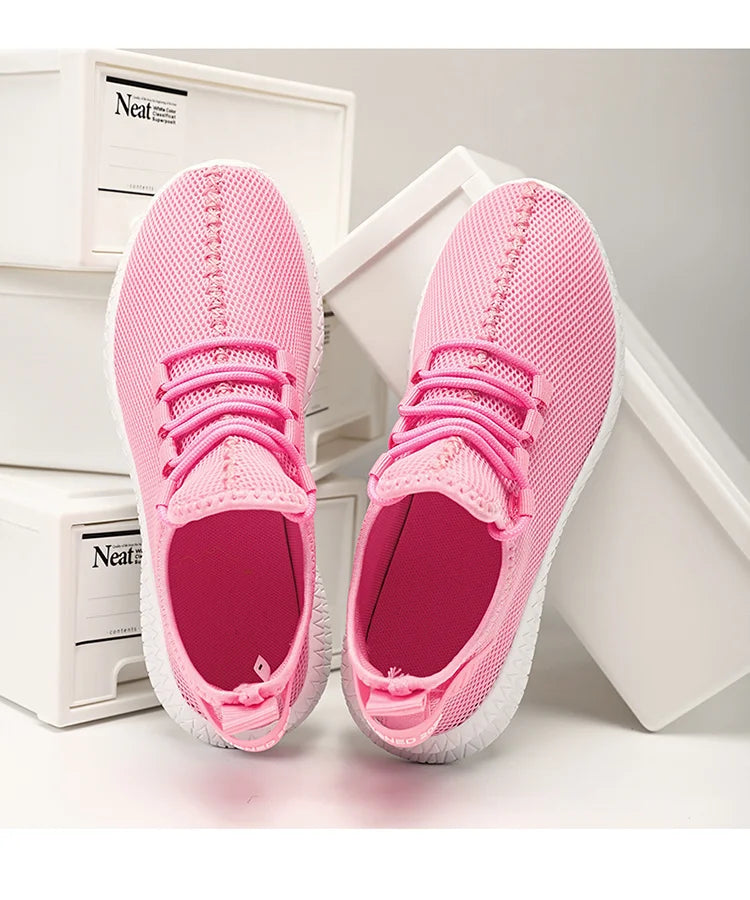 Hot Sale Pink Sneakers Women Large Size 35-48 Breathable Mesh Running Shoes Men Women's Sports Sneakers Lightweight Tennis Shoes