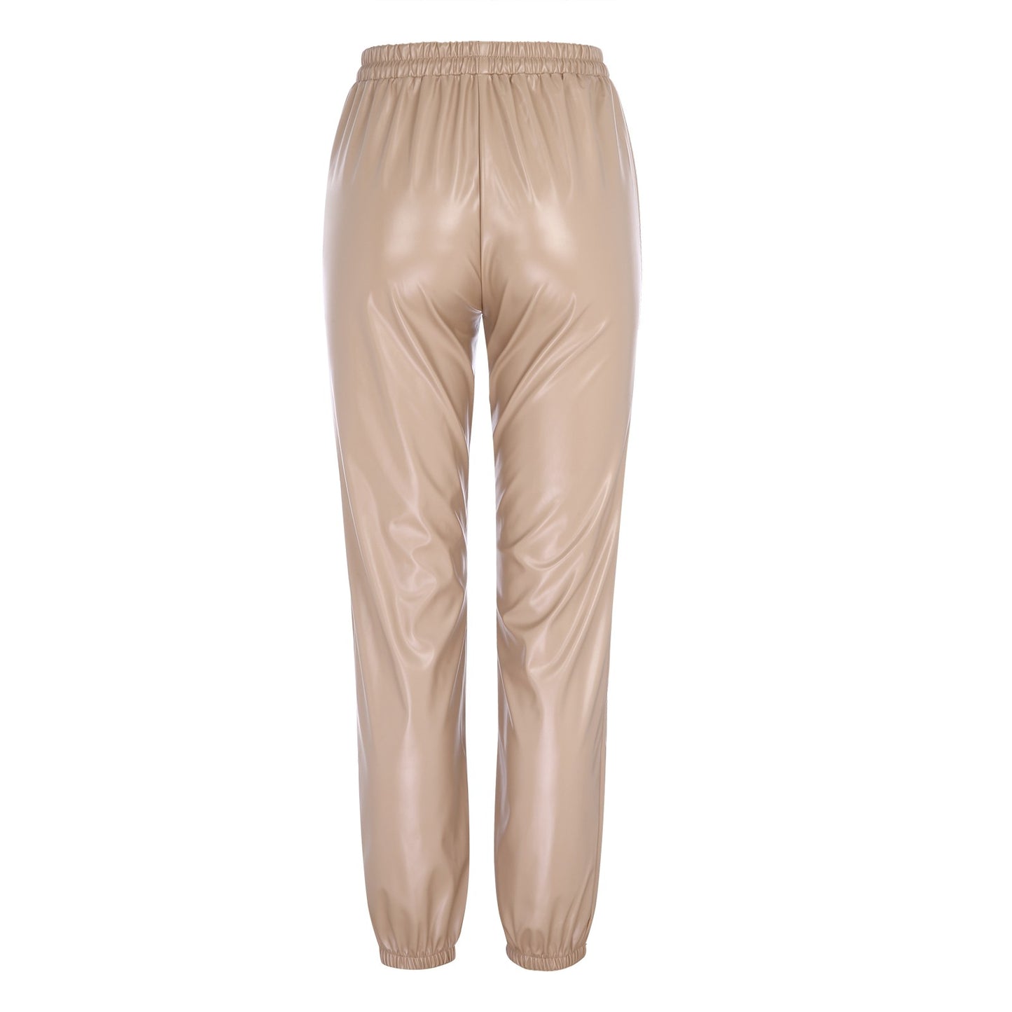 Leather Pants (incl. Belt) Mid-Waist Fashion Straight Leg