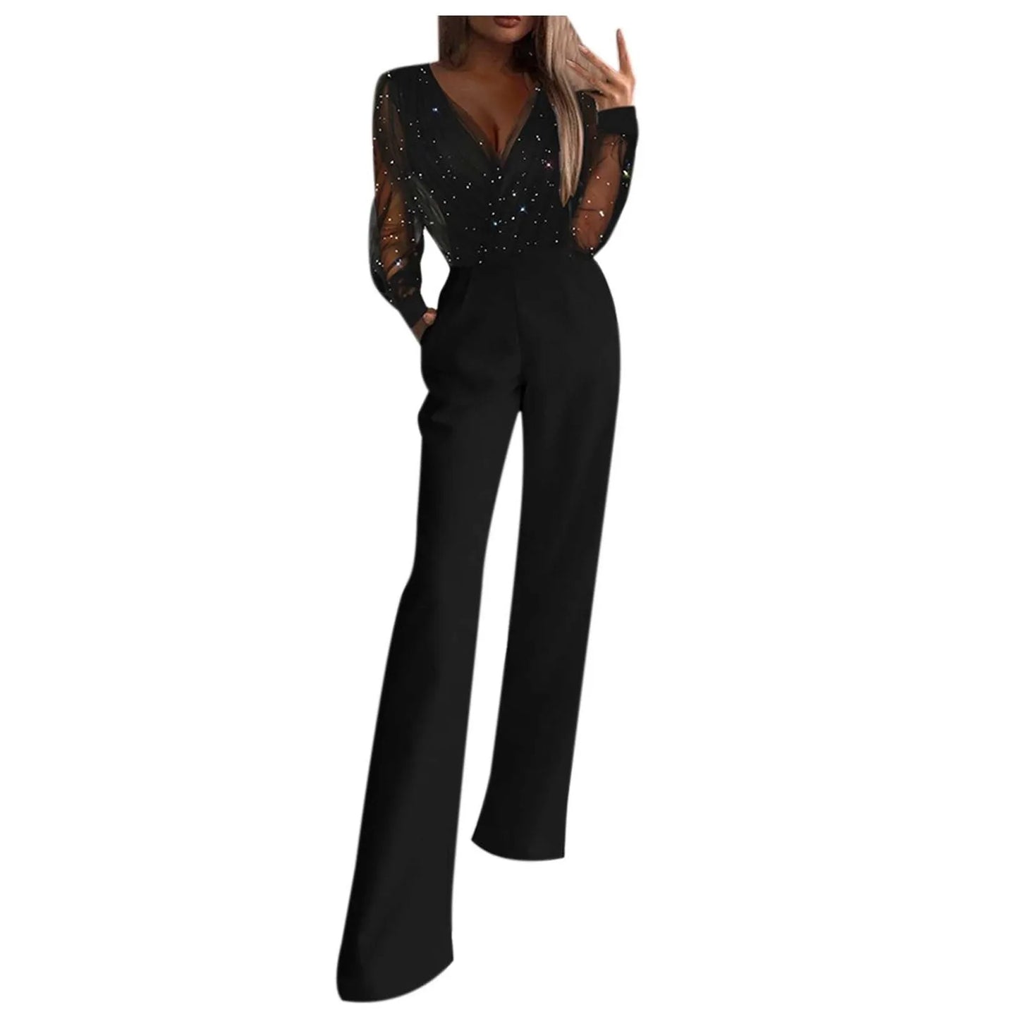 Women's Long Sleeved Pants Jumpsuit