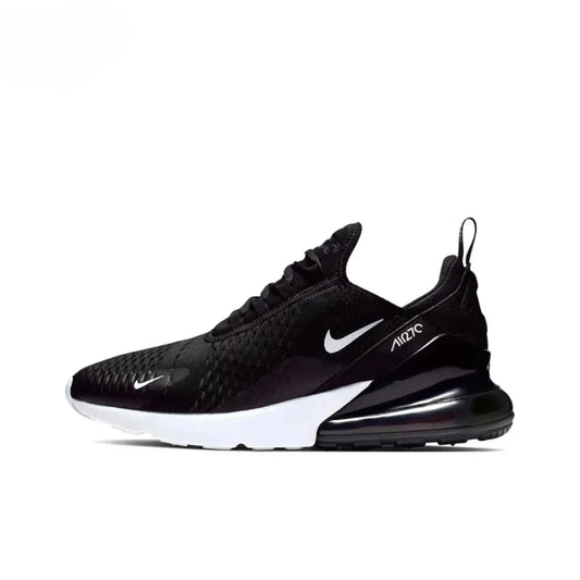 Nike Air Max 270 Mesh Shock Absorption Non-Slip Abrasion Resistant Low Top Air Cushion Running Shoes Unisex Black & White