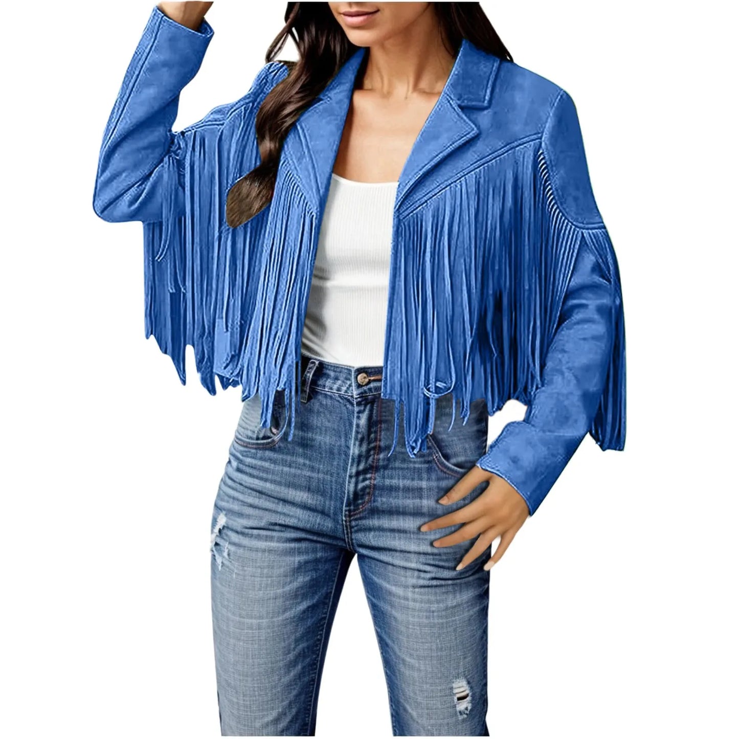 Jackets For Women Trendy Dressy 2024 Women Fashion Fringe Faux Suede Leather Fashion Tassel Motorcycle Casaco Inverno Feminino