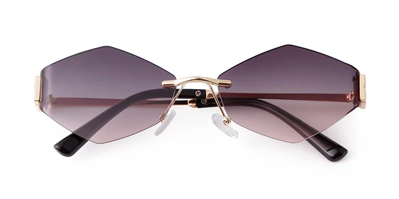 Hexagon Rimless Sunglasses