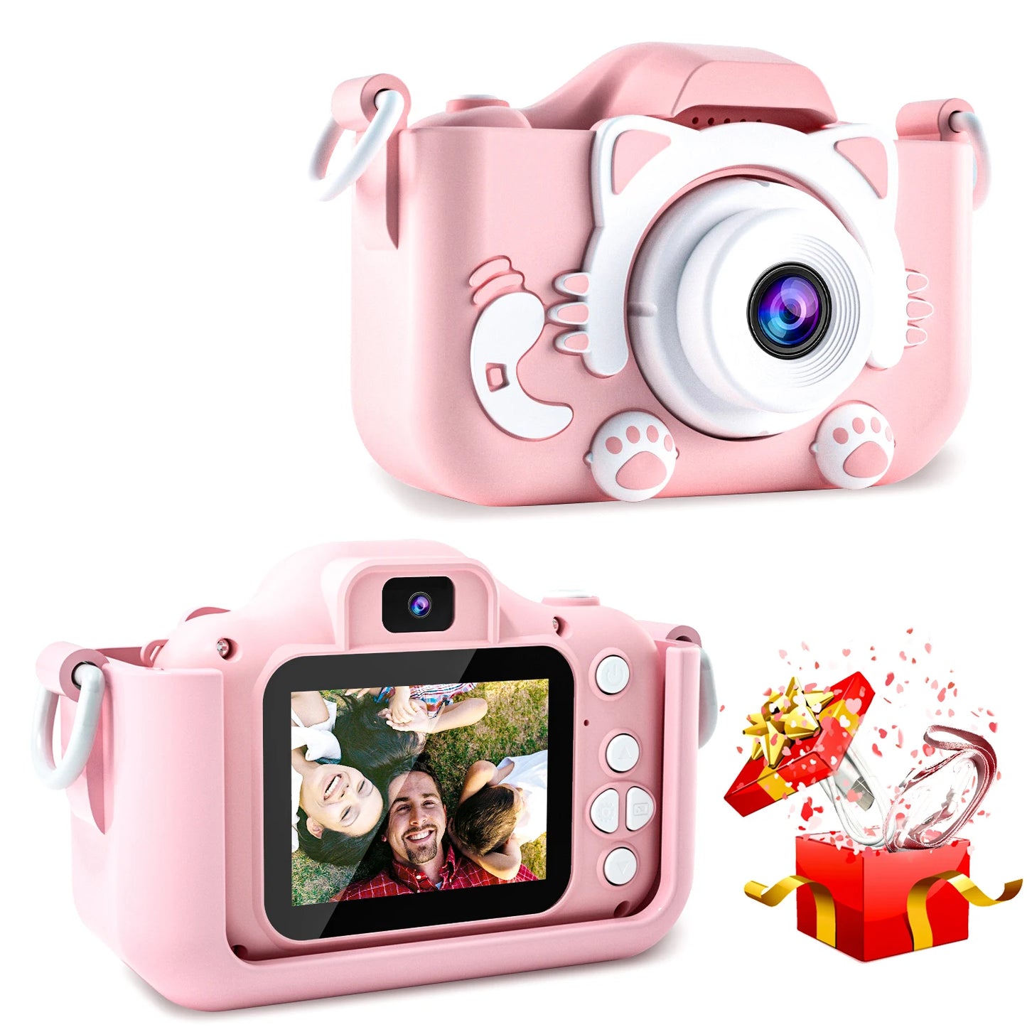 Unicorn HD Children Camera Toys Dual Front And Rear Cameras Selfie Video Camera Suitable For 3-12 Years Old Kids Birthday Gift