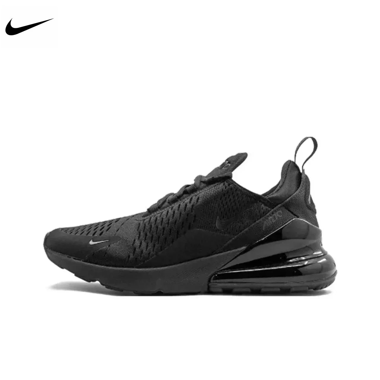 Nike Air Max 270 Mesh Shock Absorption Non-Slip Abrasion Resistant Low Top Air Cushion Running Shoes Unisex Black & White