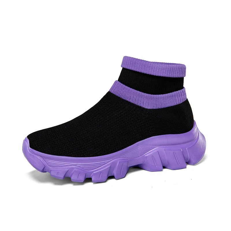 Ultralight Running Shoes 45 Size Mens Sock Trainers Fashion Breathable Sock Sneakers Woman High top Sport Sneaker Platform Shoes