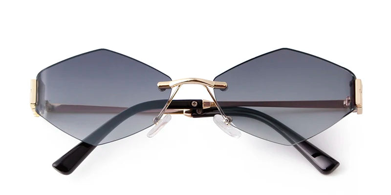 Hexagon Rimless Sunglasses