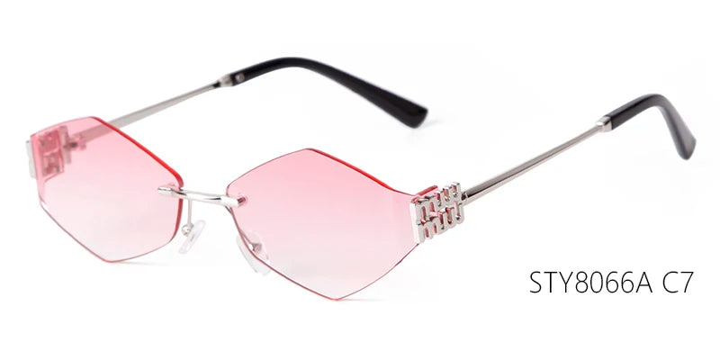 Hexagon Rimless Sunglasses