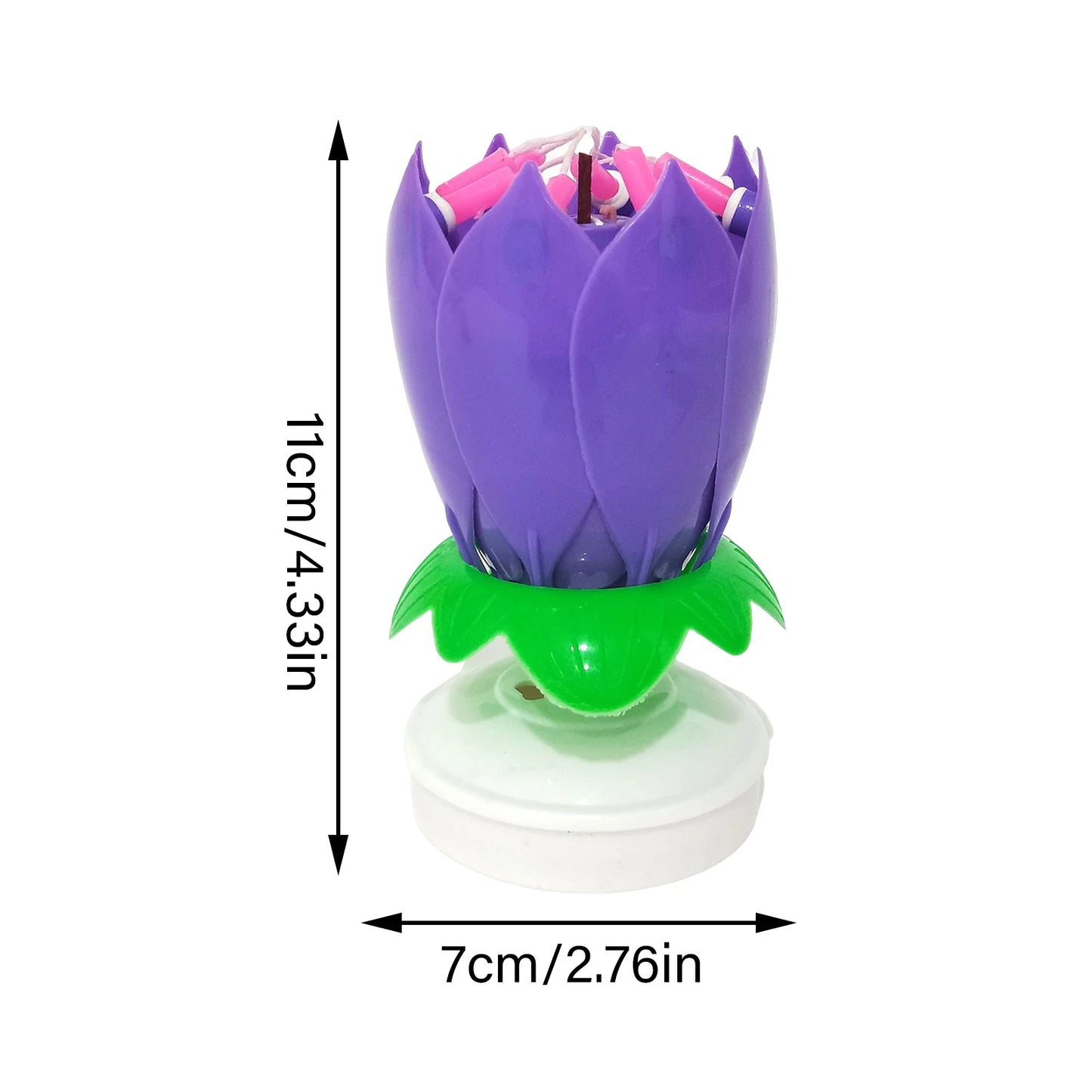 Lotus Candle Creative Rotating Birthday Candle Electric Birthday Cake Music Candles Flower Candle Reusable Decorative Candles