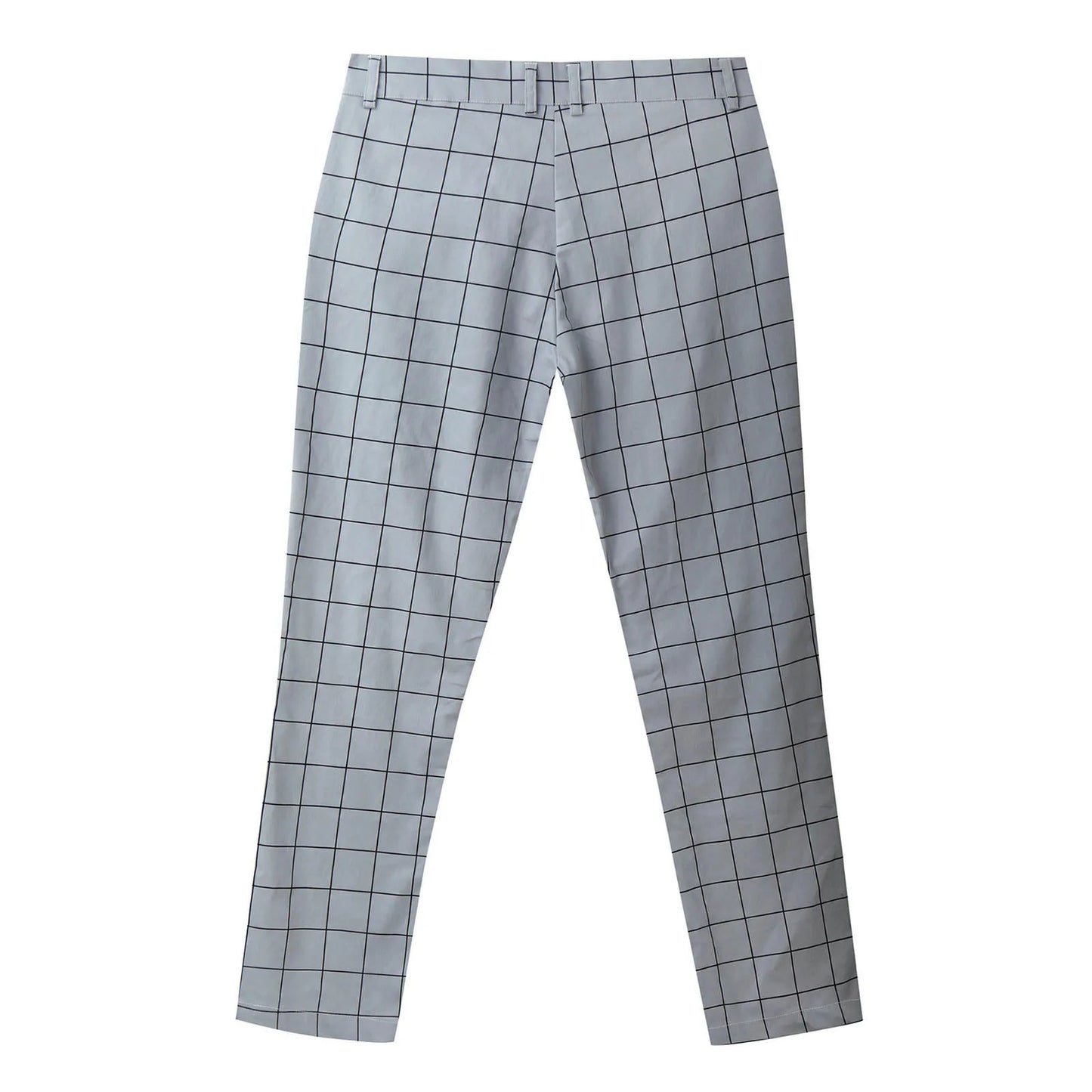 Mens Four Seasons Fashion Casual Plaid Printed Pocket Zipper Button Feet Pants Suit Pants Running Workout Jogging Long Pants