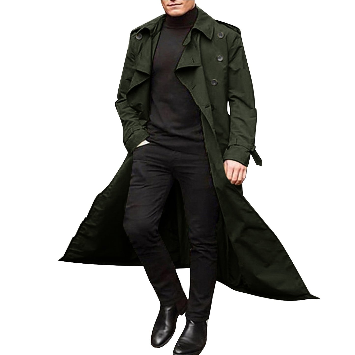 Men Double Breasted  Trench Coat