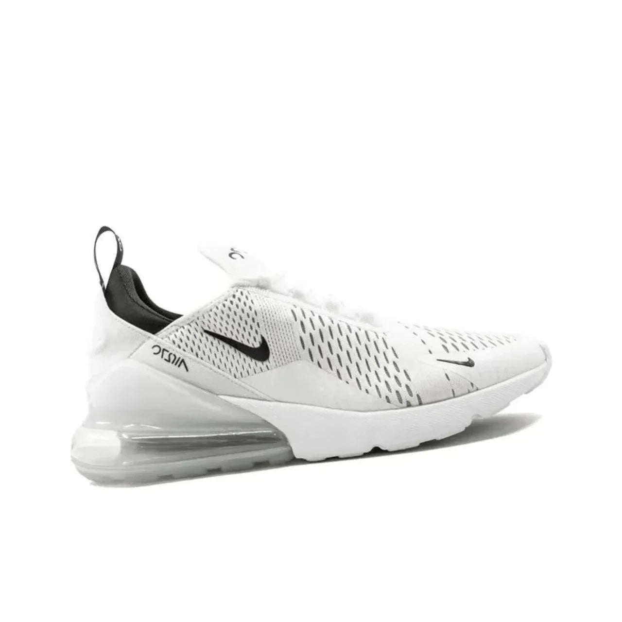 Nike Air Max 270 Mesh Shock Absorption Non-Slip Abrasion Resistant Low Top Air Cushion Running Shoes Unisex Black & White