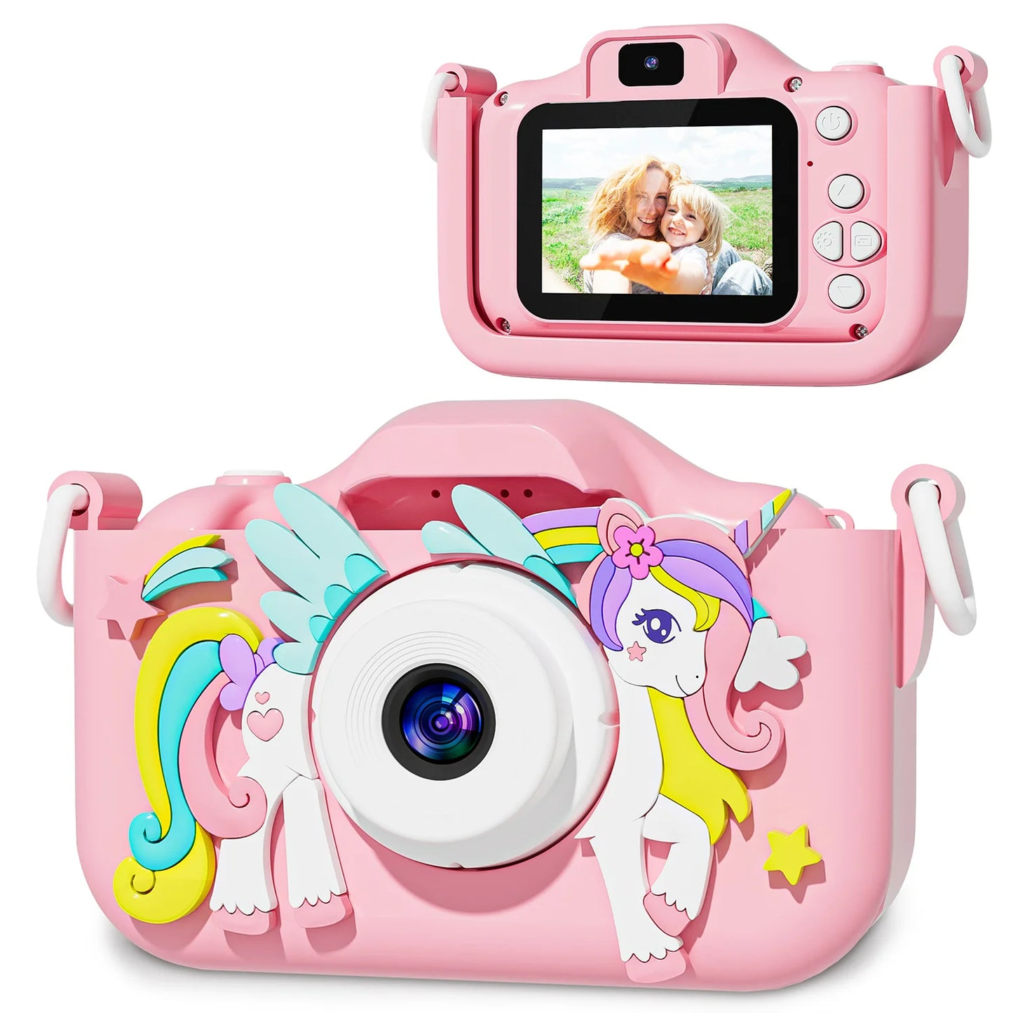 Unicorn HD Children Camera Toys Dual Front And Rear Cameras Selfie Video Camera Suitable For 3-12 Years Old Kids Birthday Gift