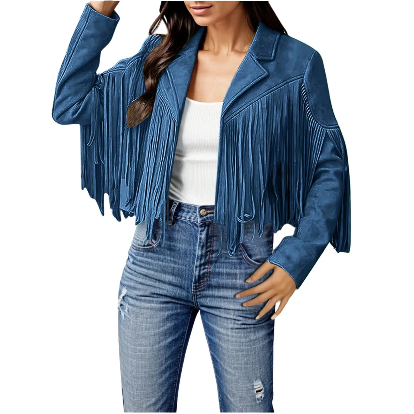 Jackets For Women Trendy Dressy 2024 Women Fashion Fringe Faux Suede Leather Fashion Tassel Motorcycle Casaco Inverno Feminino