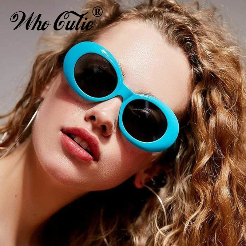 WHO CUTIE Vintage Small Oval Sunglasses