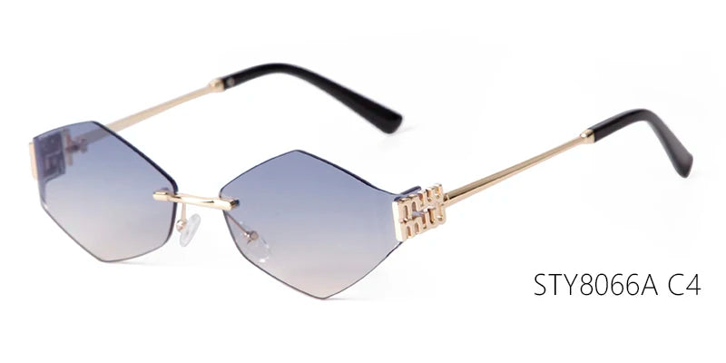 Hexagon Rimless Sunglasses