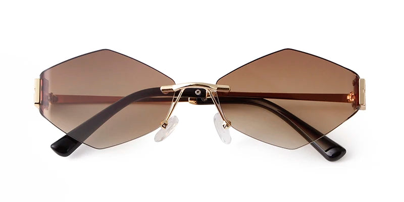 Hexagon Rimless Sunglasses