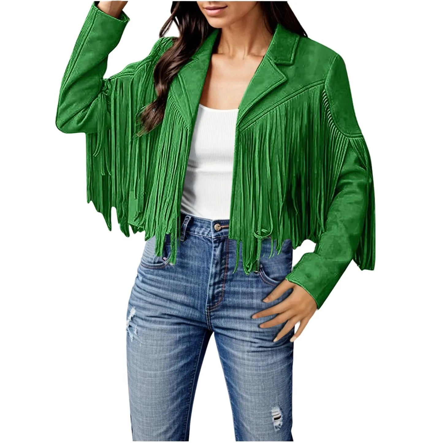 Jackets For Women Trendy Dressy 2024 Women Fashion Fringe Faux Suede Leather Fashion Tassel Motorcycle Casaco Inverno Feminino