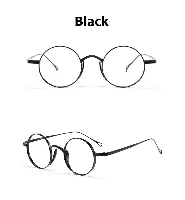 Japanese Style Handmade Retro Oval Round Glasses Frame Men Pure Titanium Eyeglasses Luxury Blue Light Resistant Lenses Frames