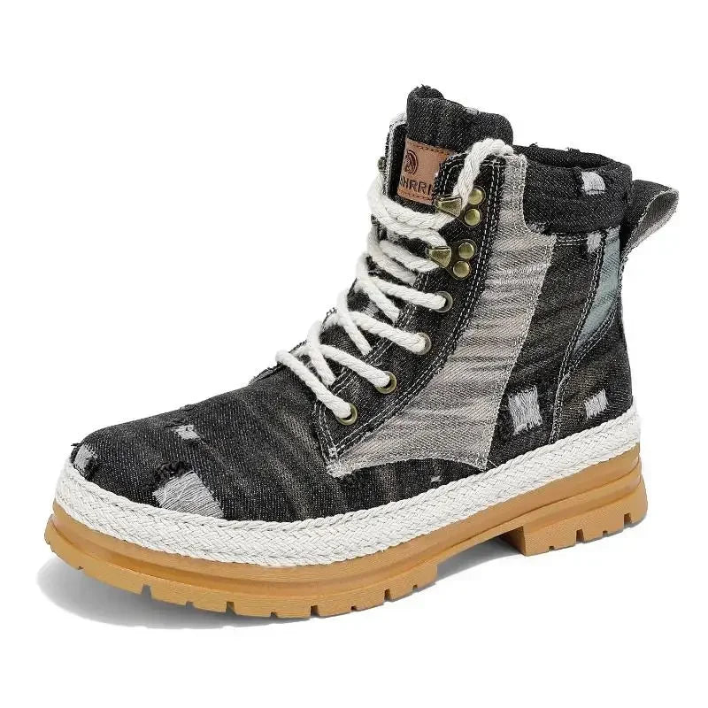 Men's Ankle Denim Canvas Boots