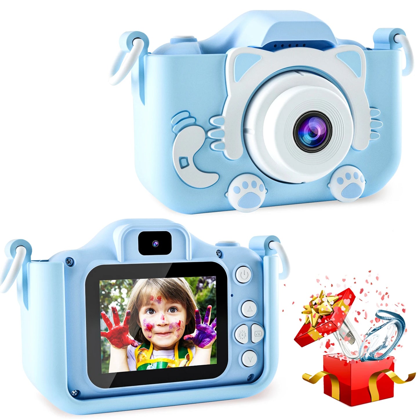 Unicorn HD Children Camera Toys Dual Front And Rear Cameras Selfie Video Camera Suitable For 3-12 Years Old Kids Birthday Gift