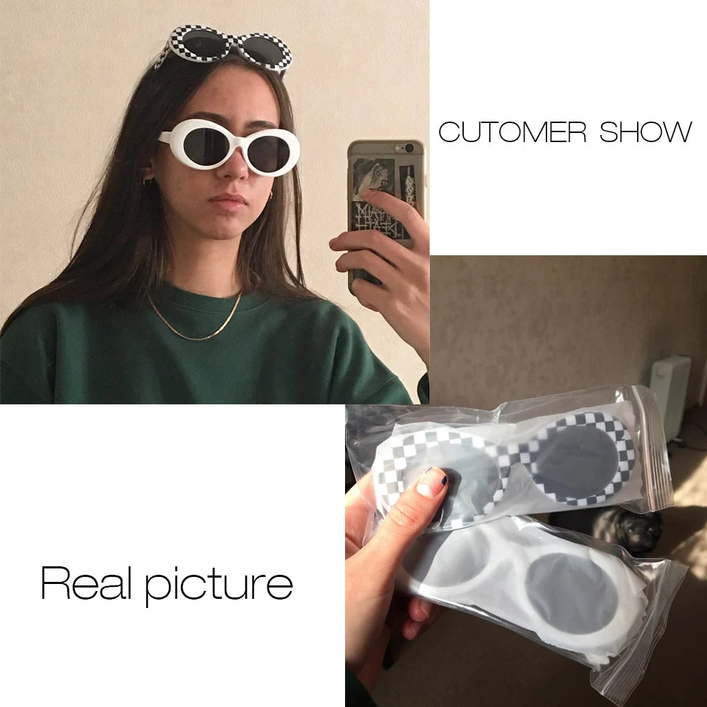 WHO CUTIE Vintage Small Oval Sunglasses