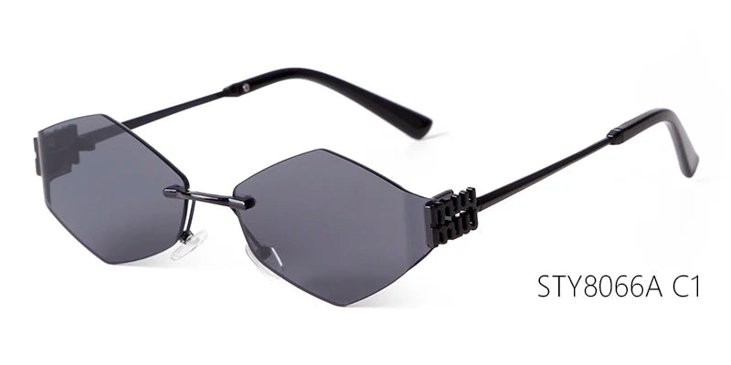 Hexagon Rimless Sunglasses