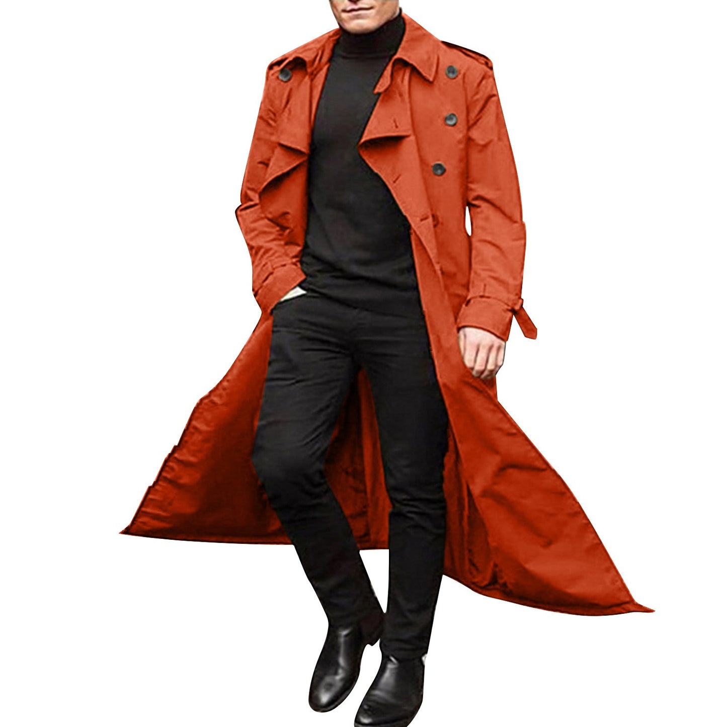 Men Double Breasted  Trench Coat