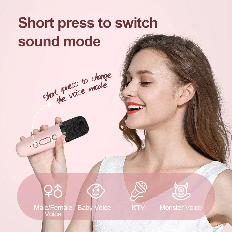 Mini Karaoke Machine Cartoon unicorn Portable Bluetooth Speaker With Microphone Singing Set for Children Family Karaoke Party