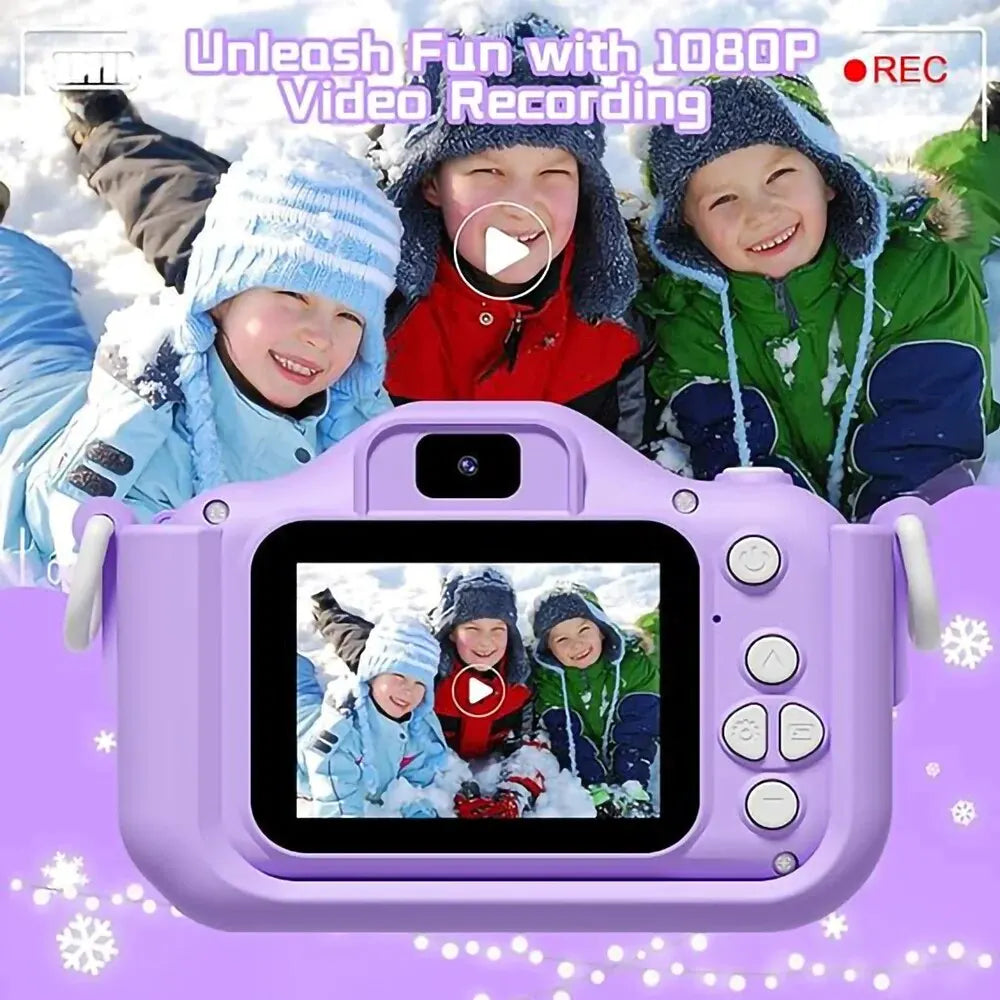 Unicorn HD Children Camera Toys Dual Front And Rear Cameras Selfie Video Camera Suitable For 3-12 Years Old Kids Birthday Gift