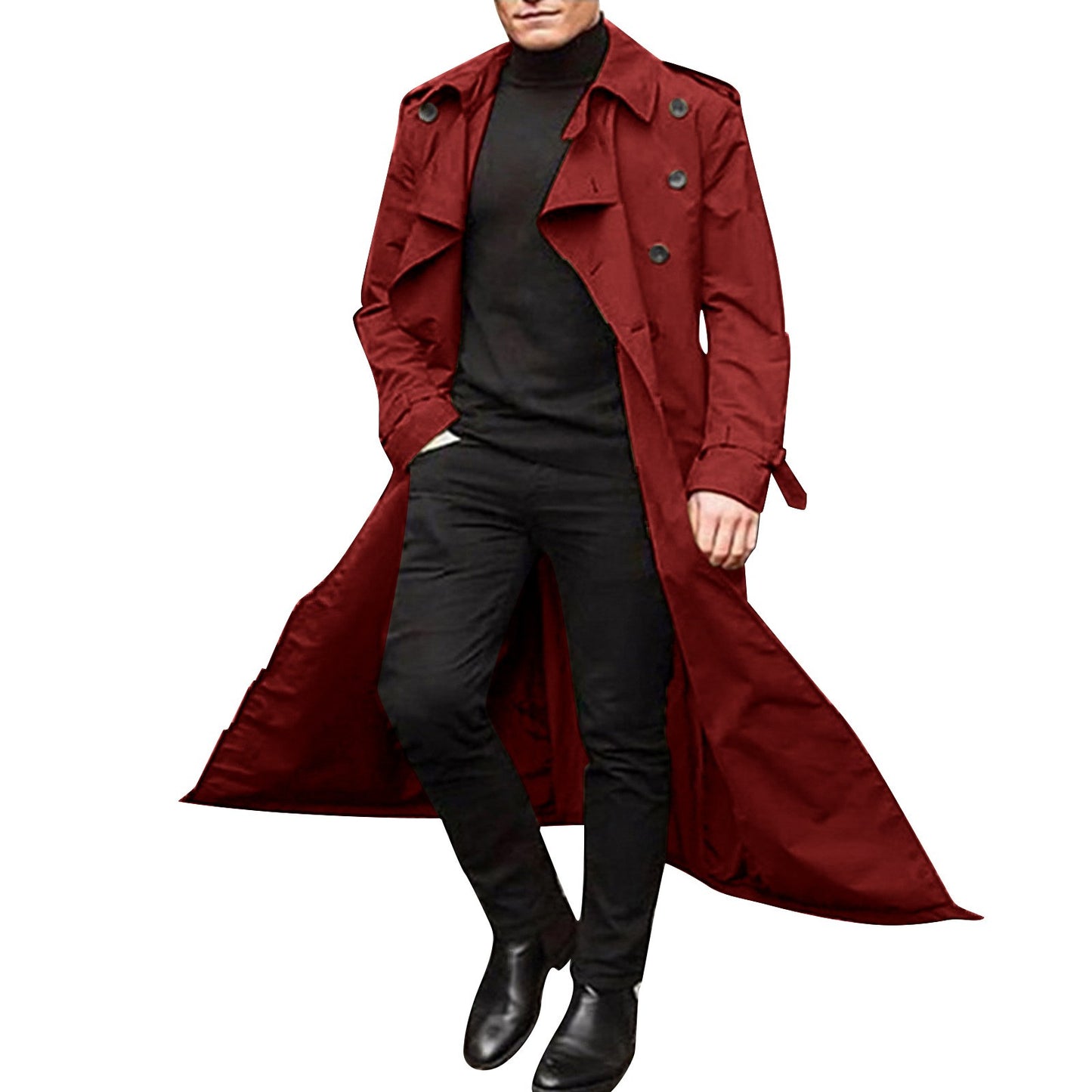 Men Double Breasted  Trench Coat